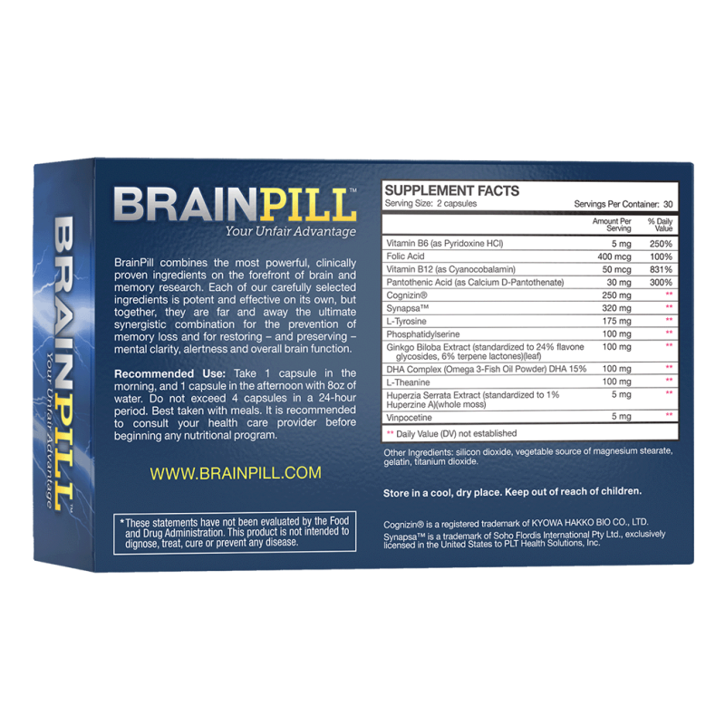 BrainPill® – Memory, Focus & Productivity Support Supplement