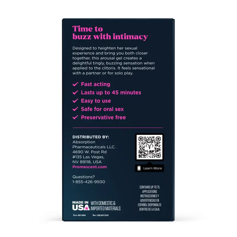 Promescent Buzzing Female Arousal Gel - Sensitivity & Intimate Wellness