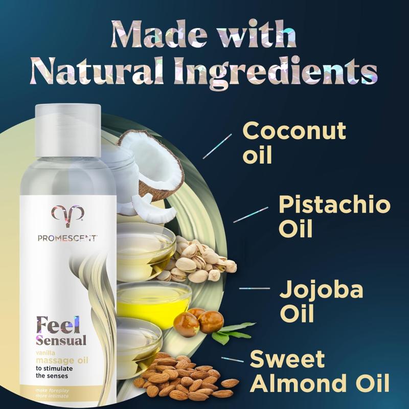 Promescent Vanilla Massage Oil for Relaxation & Intimate Comfort